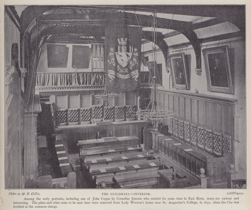 Interieur van de Guildhall, Canterbury, Kent door Henry Beauchamp Collis