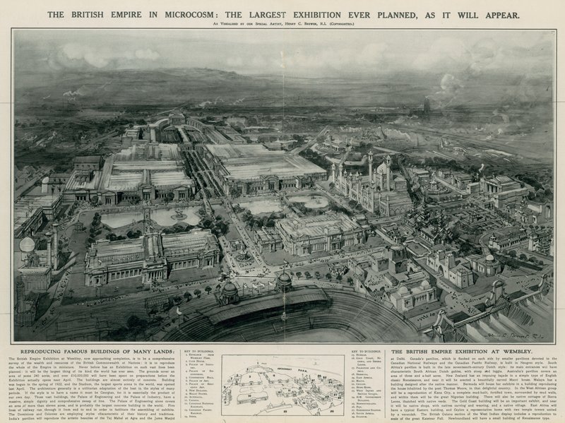Het Britse Rijk in microkosmos (litho) door Henry Charles Brewer