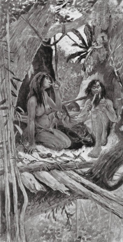 Prehistorische Chinese Boom-Bewoners door Henry Charles Seppings Wright