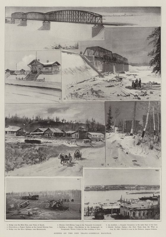 Scènes op de Nieuwe Trans-Siberische Spoorlijn door Henry Charles Seppings Wright