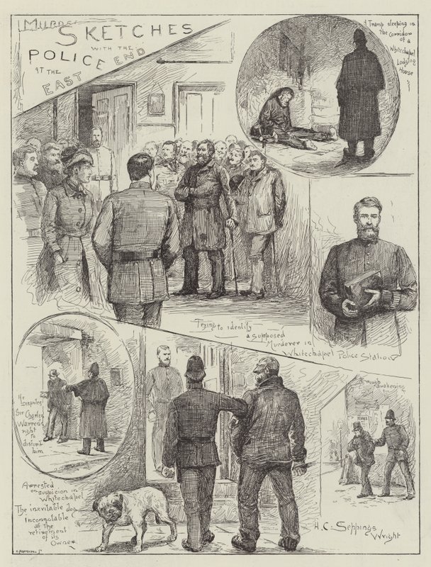 Schetsen met de Politie in het Oostelijk Einde door Henry Charles Seppings Wright