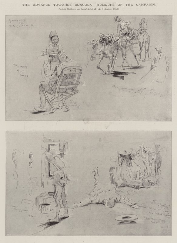 De opmars naar Dongola, humor van de campagne door Henry Charles Seppings Wright