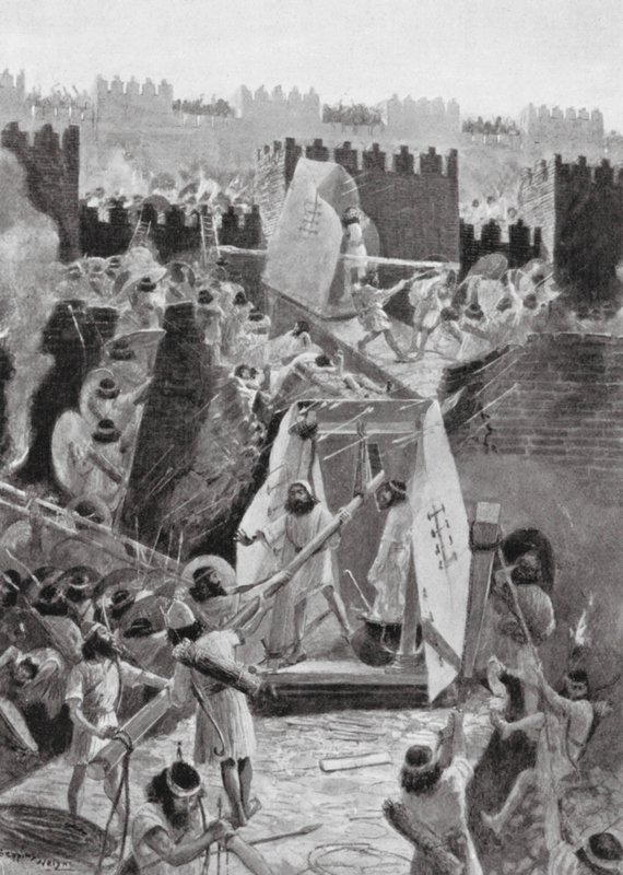 De Perzen bestormen de citadel van Babylon door Henry Charles Seppings Wright