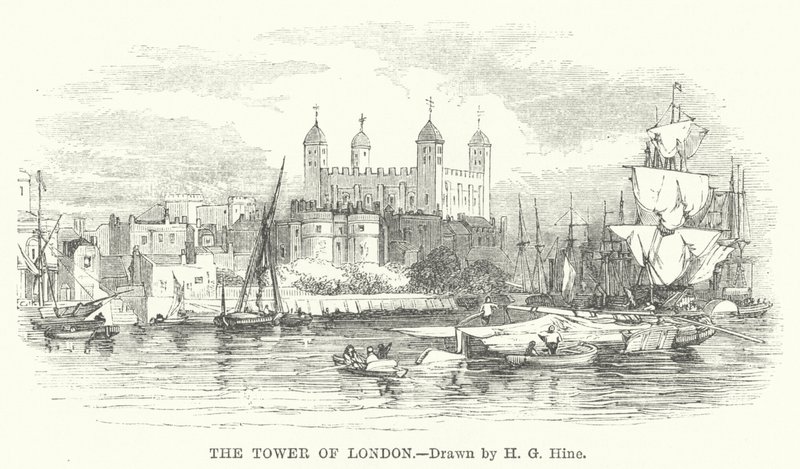 De Tower of London (gravure) door Henry George (after) Hine