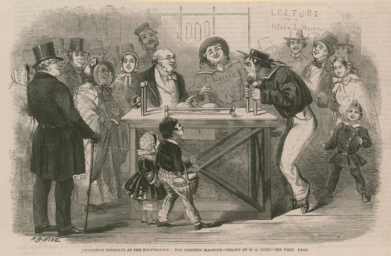 Kerstvakantie aan de Polytechnische School (gravure) door Henry George Hine