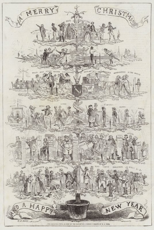 De Kerstboom, gezien door de Vader van een Familie door Henry George Hine