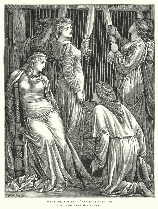 De staf en het schrift (gravure) door Henry Holiday