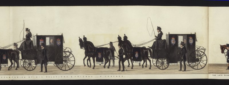 Deel van het panoramische uitzicht op de volledige begrafenisstoet van Arthur, hertog van Wellington door Henry Jr and Sala Alken