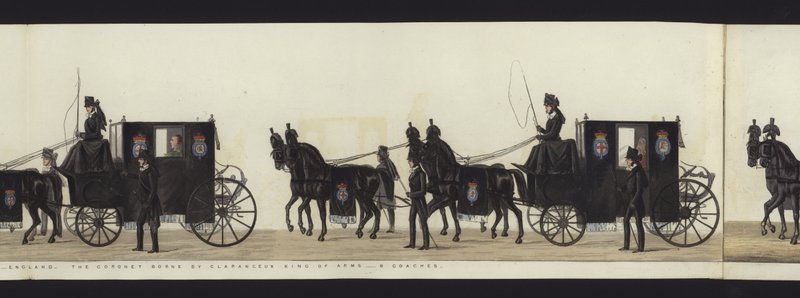 Deel van het panoramische uitzicht op de volledige begrafenisstoet van Arthur, hertog van Wellington door Henry Jr and Sala Alken