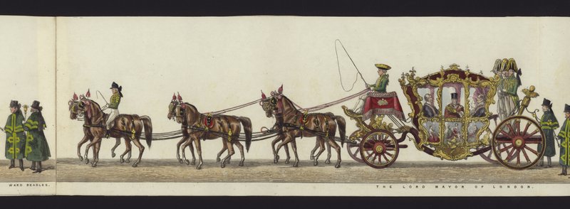 Deel van het panoramische uitzicht op de volledige begrafenisstoet van Arthur, hertog van Wellington door Henry Jr and Sala Alken
