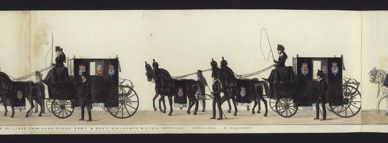 Deel van het panoramisch uitzicht op de gehele begrafenisstoet van Arthur, hertog van Wellington door Henry Jr and Sala George Augustus Alken