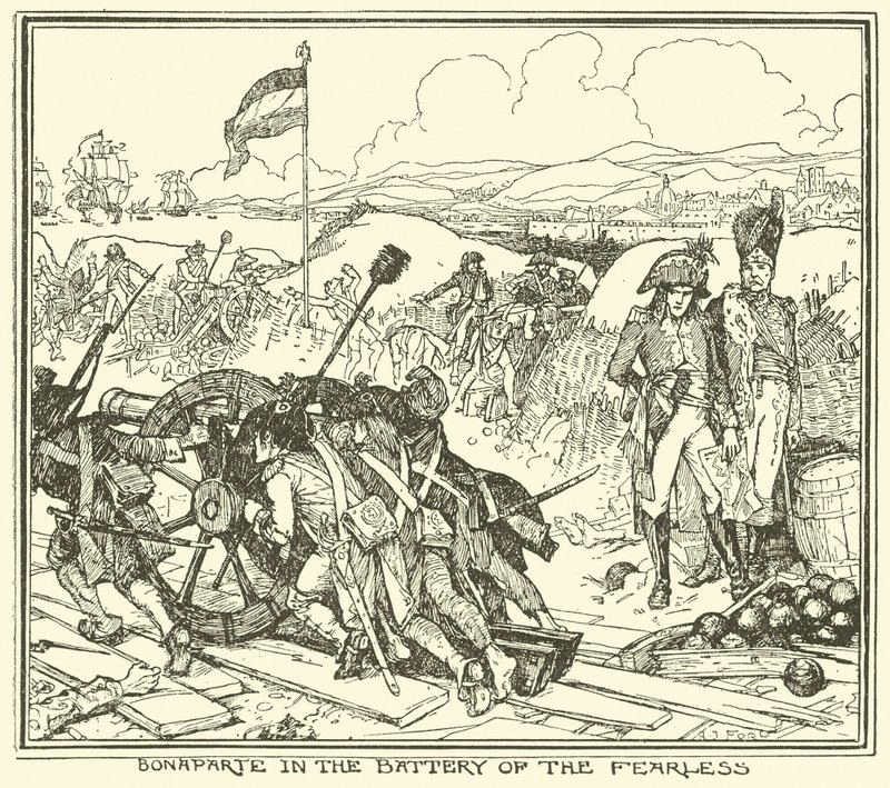 Bonaparte in de batterij van de Onverschrokkenen door Henry Justice Ford