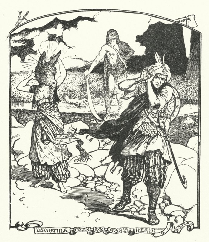 Dschemila Krijgt een Ezelshoofd (gravure) door Henry Justice Ford