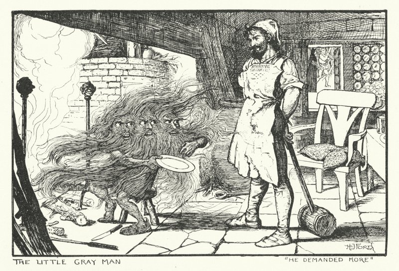 Hij Eiste Meer (gravure) door Henry Justice Ford