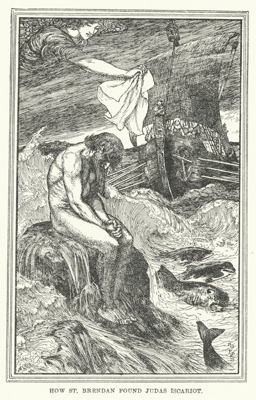 Hoe St. Brendan Judas Iskariot vond (litho) door Henry Justice Ford