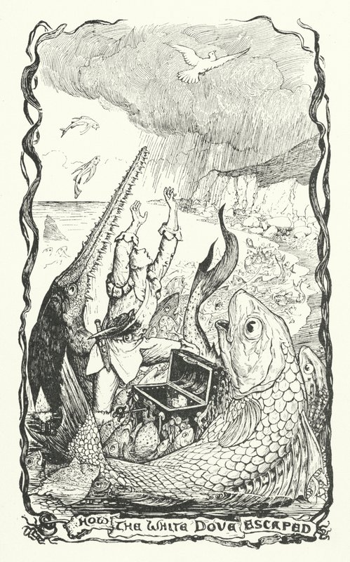 Hoe de witte duif ontsnapte (gravure) door Henry Justice Ford