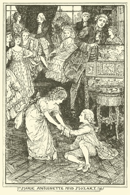 Marie Antoinette en Mozart door Henry Justice Ford