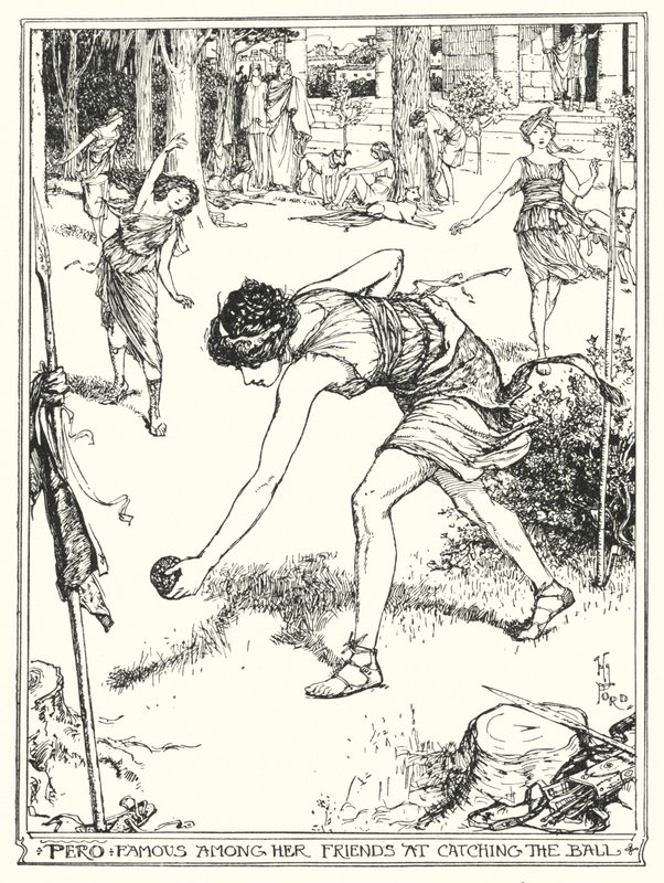 Pero beroemd onder haar vrienden in het vangen van de bal door Henry Justice Ford