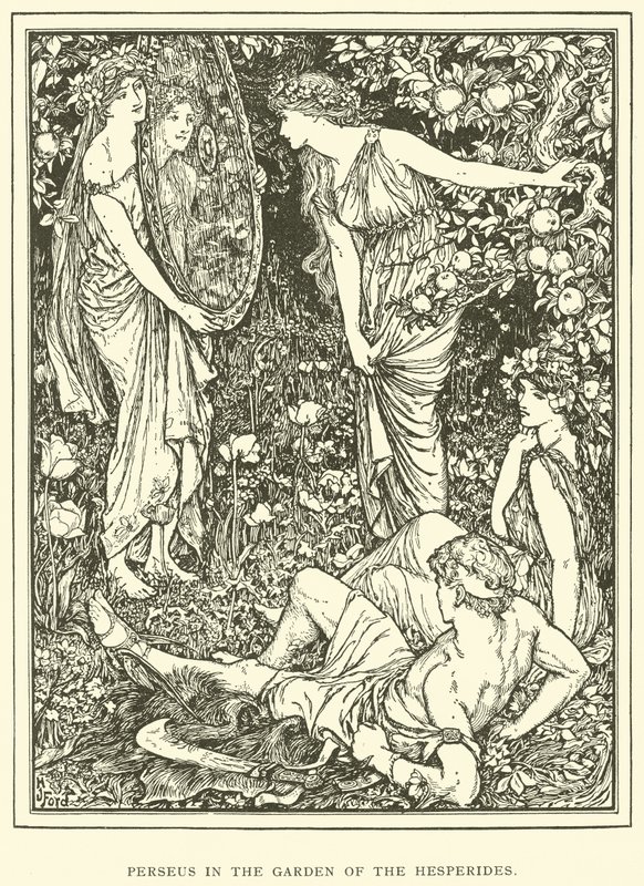 Perseus in de Tuin van de Hesperiden door Henry Justice Ford