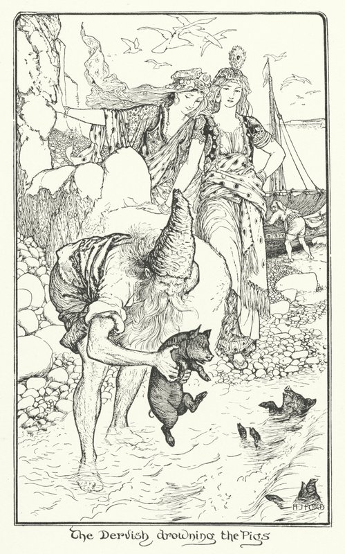 De Derwisj verdrinkt de Varkens door Henry Justice Ford