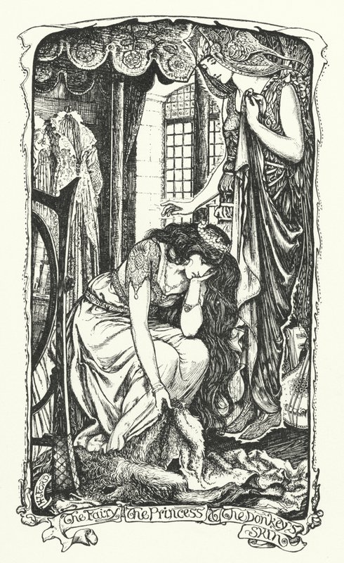 De Fee, de Prinses en de Ezelshuid (gravure) door Henry Justice Ford