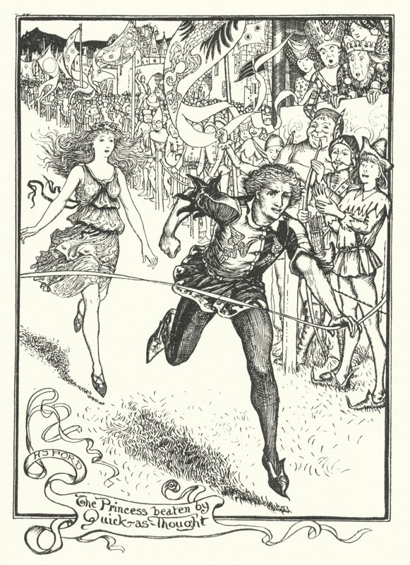 De Prinses Geslagen door Snel-als-Gedachte (gravure) door Henry Justice Ford