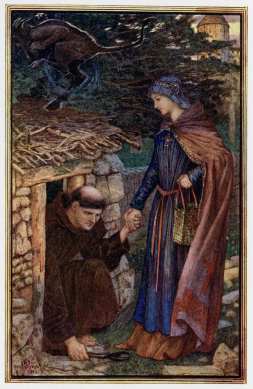 De verstandige vrouw laat Dunstan zijn cel verlaten door Henry Justice Ford