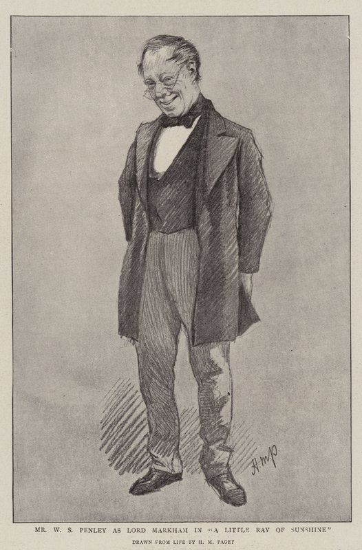 Mr. W.S. Penley als Lord Markham in "A Little Ray of Sunshine" door Henry Marriott (after) Paget