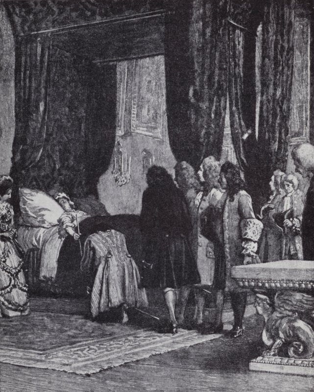 Koningin Anne op haar sterfbed benoemt de hertog van Shrewsbury tot Lord Treasurer door Henry Marriott (after) Paget