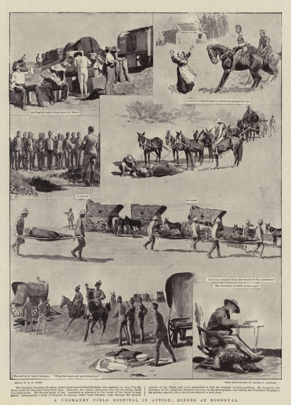 Een Veldhospitaal van de Yeomanry in Actie, Scènes bij Roodeval door Henry Marriott Paget