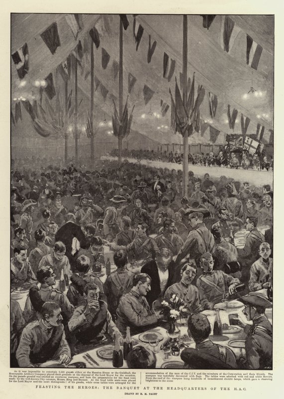 De Helden Feesten, het Banket bij het Hoofdkwartier van de HAC door Henry Marriott Paget