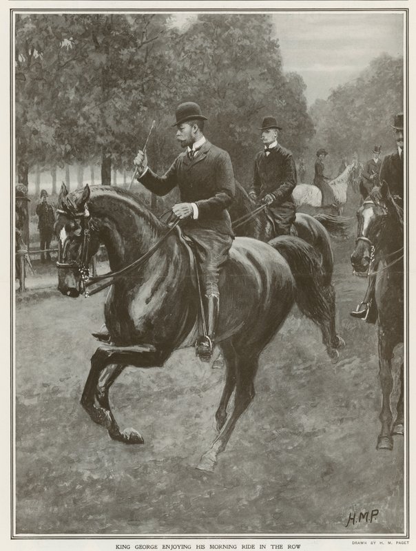 Dagelijkse rit van Koning George in Hyde Park door Henry Marriott Paget