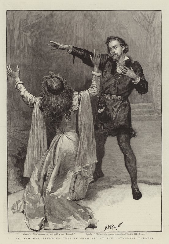 Mr en Mrs Beerbohm Tree in Hamlet in het Haymarket Theatre door Henry Marriott Paget