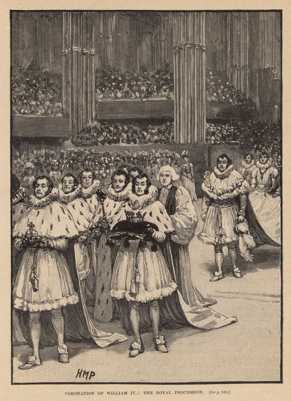 De kroning van koning Willem IV: De koninklijke processie door Henry Marriott Paget