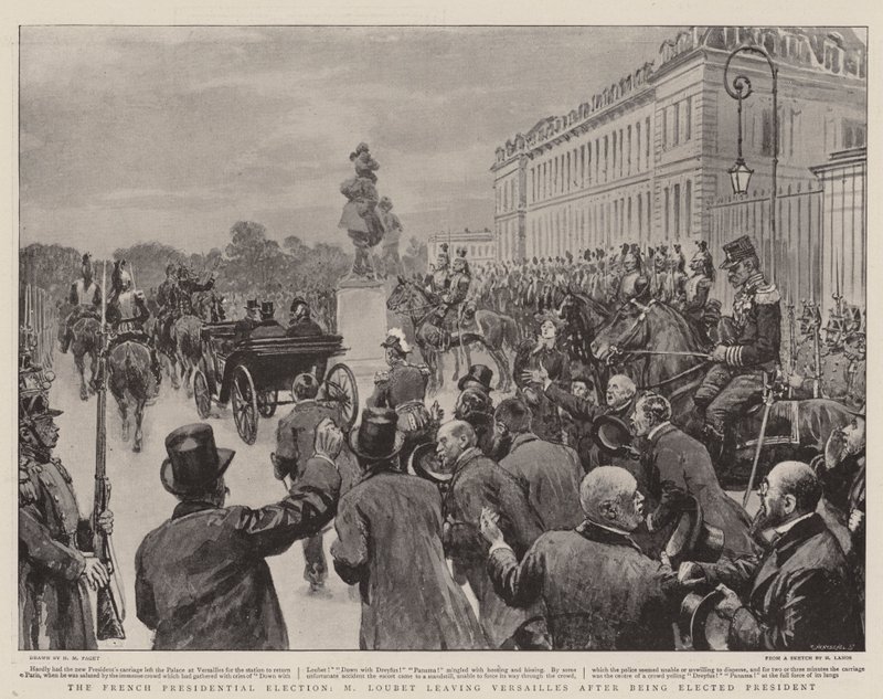 De Franse presidentsverkiezingen, M Loubet verlaat Versailles na te zijn gekozen tot president door Henry Marriott Paget