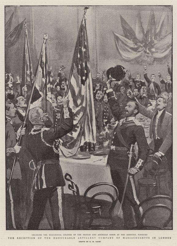 De ontvangst van de Honourable Artillery Company of Massachusetts in Londen door Henry Marriott Paget