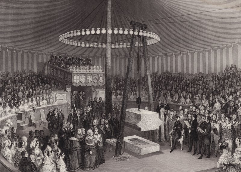 Ceremonie van het leggen van de eerste steen van de Nieuwe Royal Exchange door Albert, Prins-Gemaal, City of London door Henry Melville