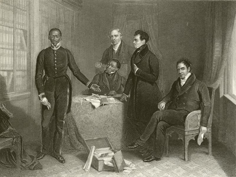 Jan Tzatzoe, Andries Stoffles, Rev Dr Philip en Rev Mess Read, Senior en Junior door Henry Room