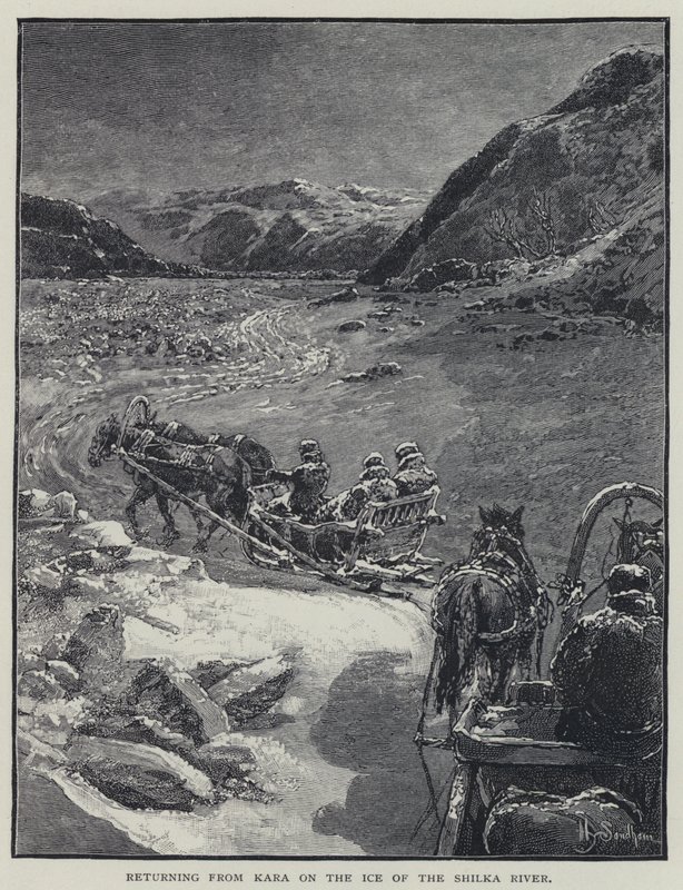 Terugkeer van Kara over het IJs van de Shilka-rivier door Henry Sandham