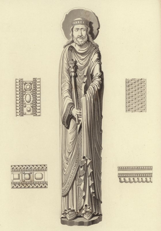Clovis I, ca. 1100, van de Kerk van Notre Dame De Corbeil door Henry Shaw