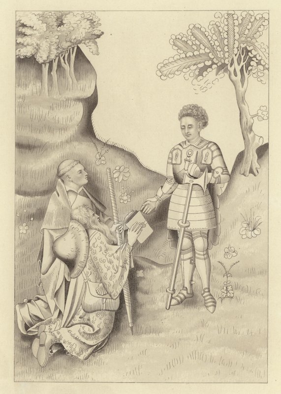 John Lydgate, presenteert zijn boek aan de Graaf van Salisbury door Henry Shaw