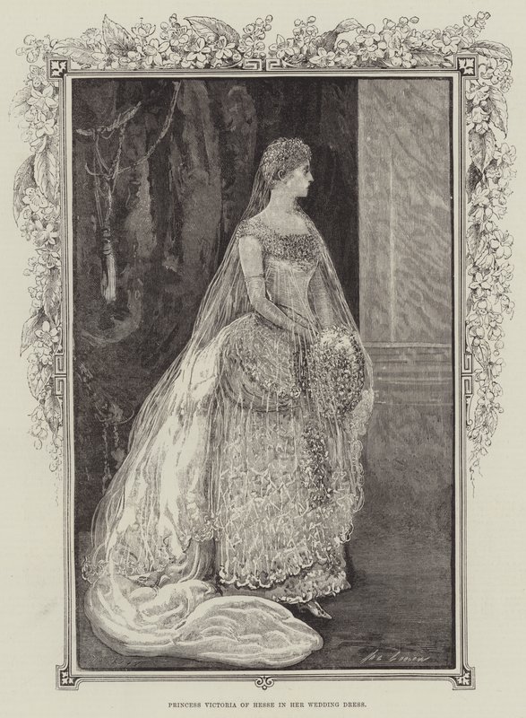 Prinses Victoria van Hessen in haar trouwjurk door Henry Stephen Ludlow
