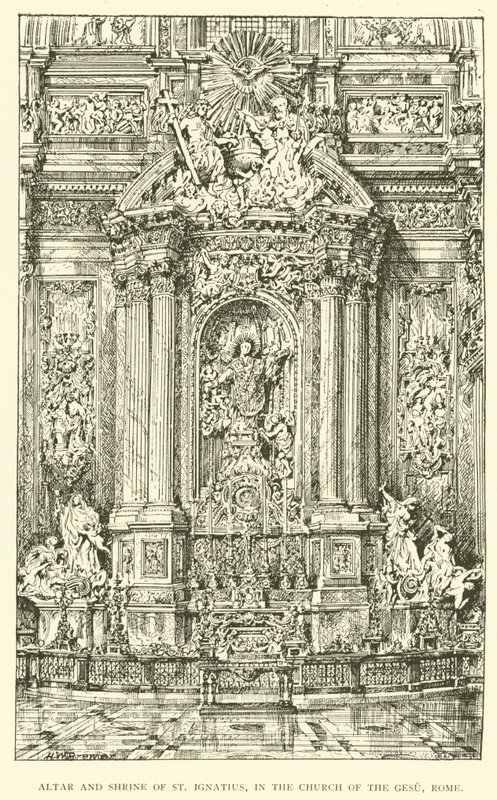 Altaar en Heiligdom van St. Ignatius, in de Kerk van de Gesu, Rome door Henry William Brewer