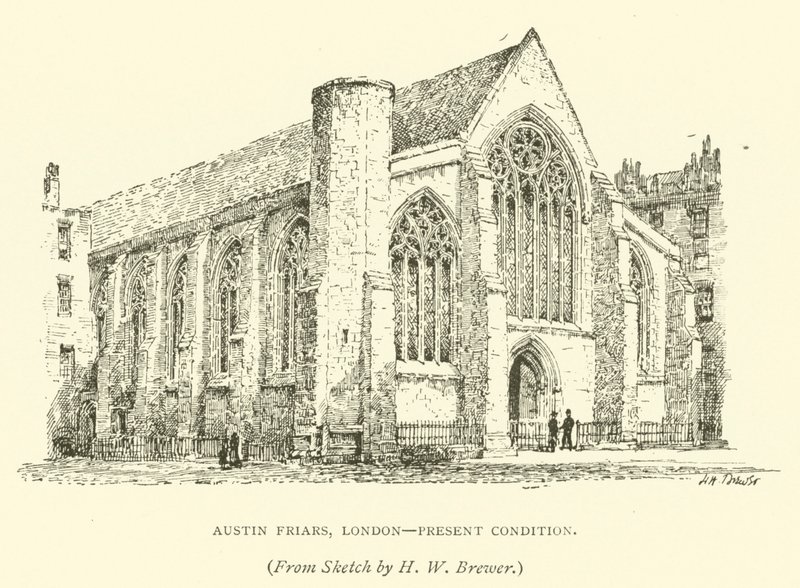 Austin Friars, Londen, huidige toestand door Henry William Brewer