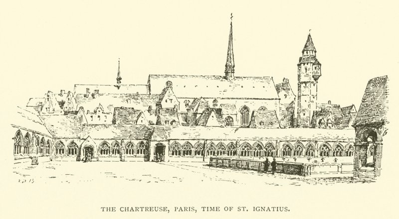De Chartreuse, Parijs, tijd van St. Ignatius (gravure) door Henry William Brewer