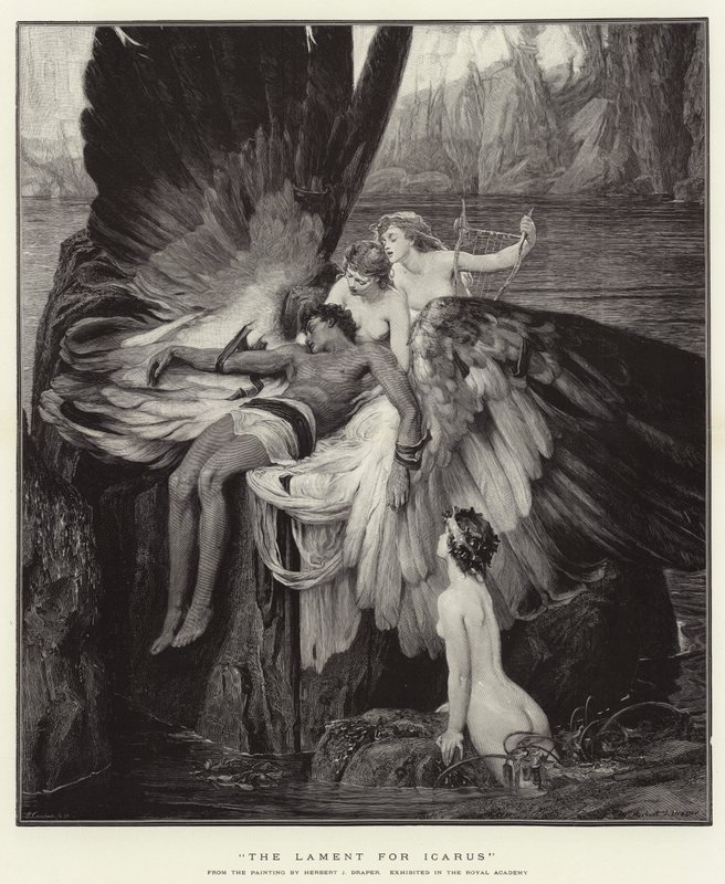 De klaagzang voor Icarus door Herbert James Draper