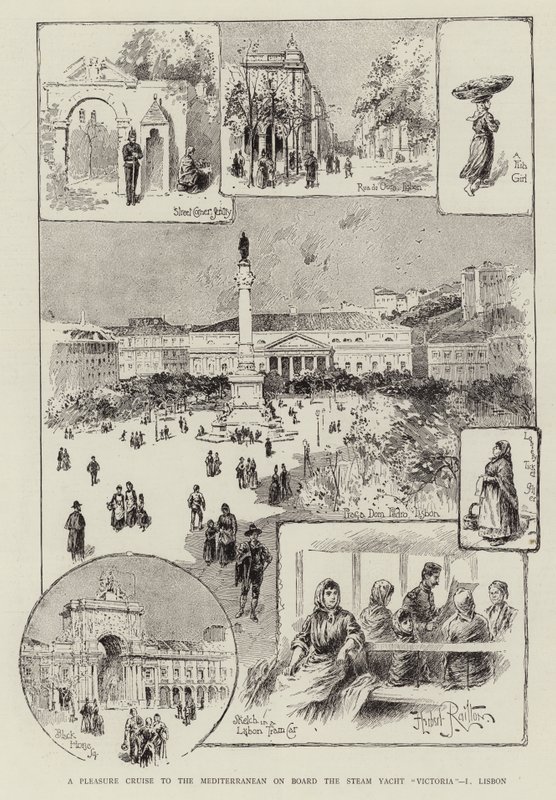 Een Pleziervaart naar de Middellandse Zee aan Boord van het Stoomjacht Victoria, I, Lissabon door Herbert Railton