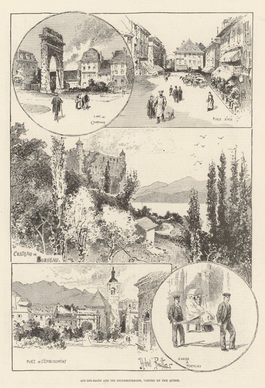 Aix-les-Bains en omgeving, bezocht door de koningin door Herbert Railton