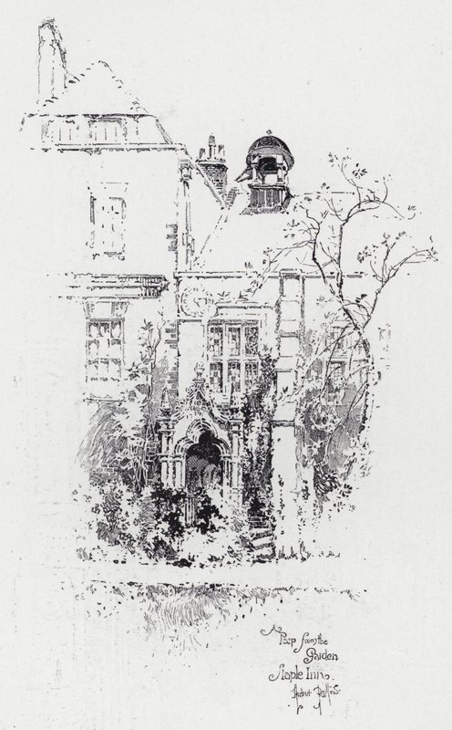 Een Glimp vanuit de Tuin, Staple Inn door Herbert (after) Railton