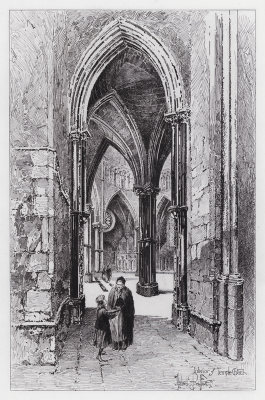 Interieur van Temple Church door Herbert (after) Railton